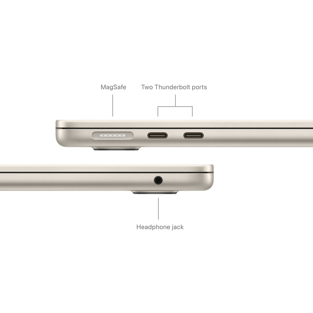 MacBook Air 13" Apple M3 8C CPU 10C GPU/8GB/512GB SSD/Starlight/SWE - MRXU3KS/A цена и информация | Sülearvutid | hansapost.ee