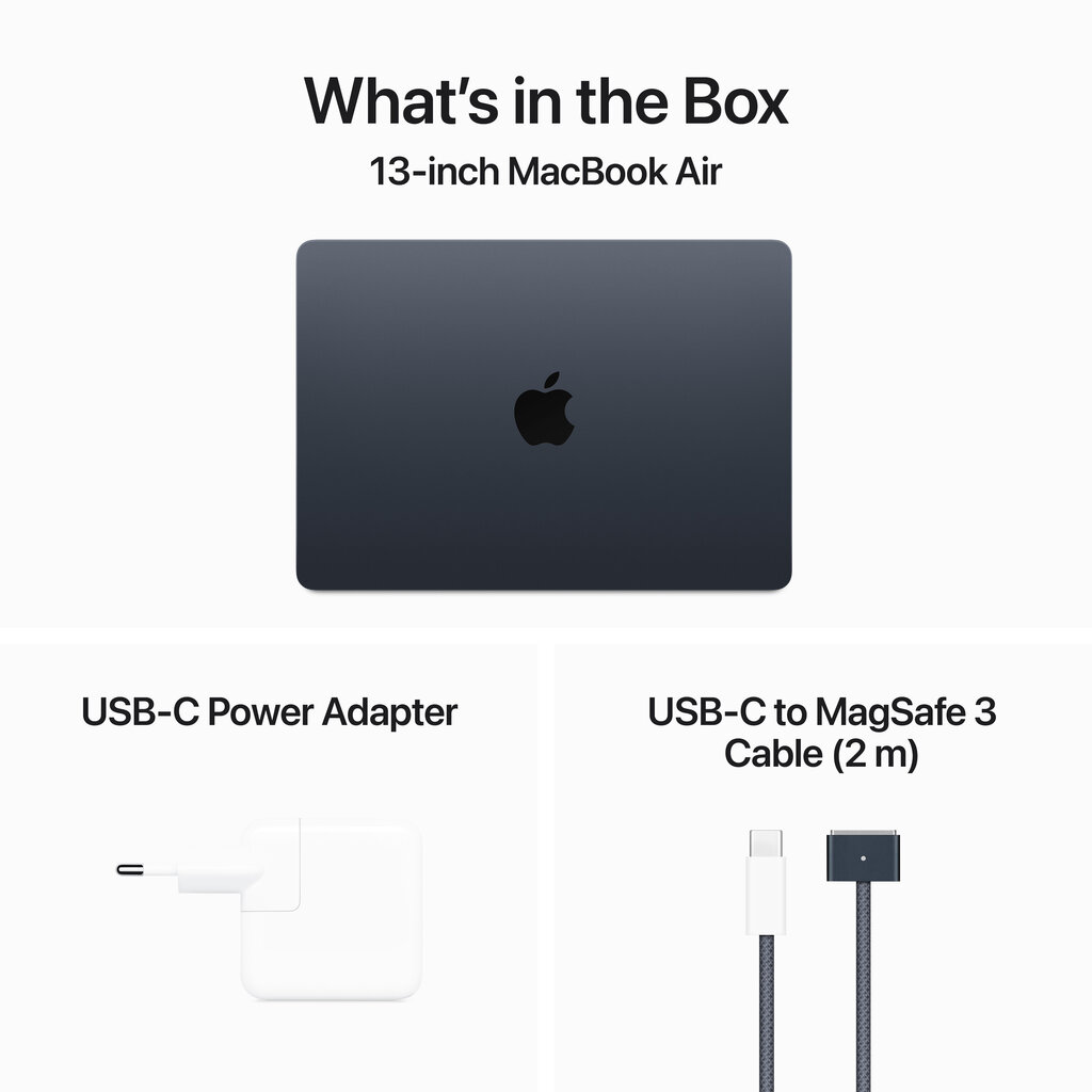 MacBook Air 13" Apple M3 chip with 8-core CPU and 10-core GPU, 8GB, 512GB SSD - Midnight - MRXW3KS/A цена и информация | Sülearvutid | hansapost.ee