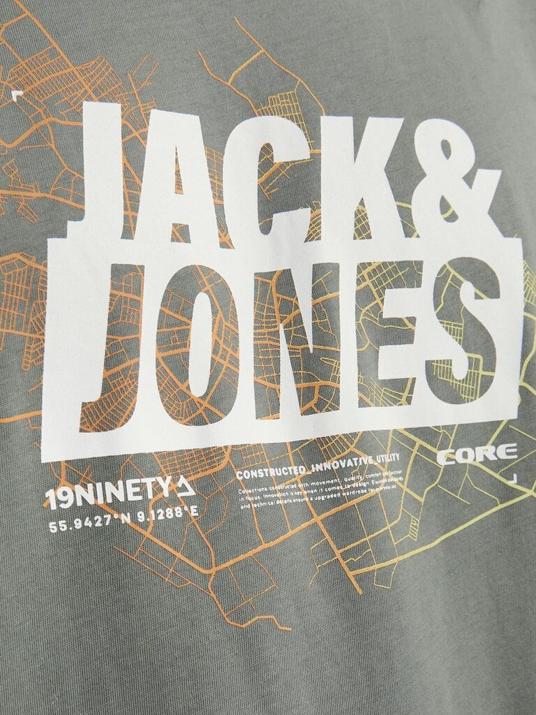 Jack & Jones meeste T-särk 12252376*01, hall цена и информация | T-särgid meestele | hansapost.ee