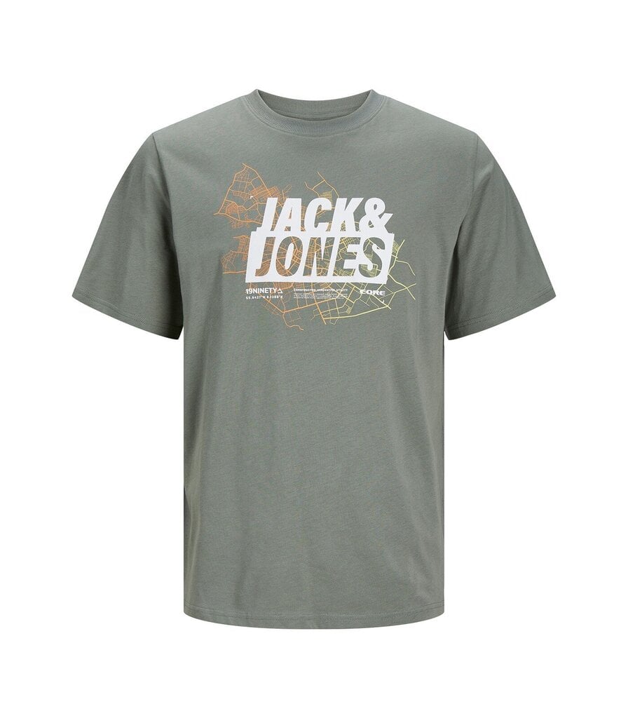 Jack & Jones meeste T-särk 12252376*01, hall цена и информация | T-särgid meestele | hansapost.ee