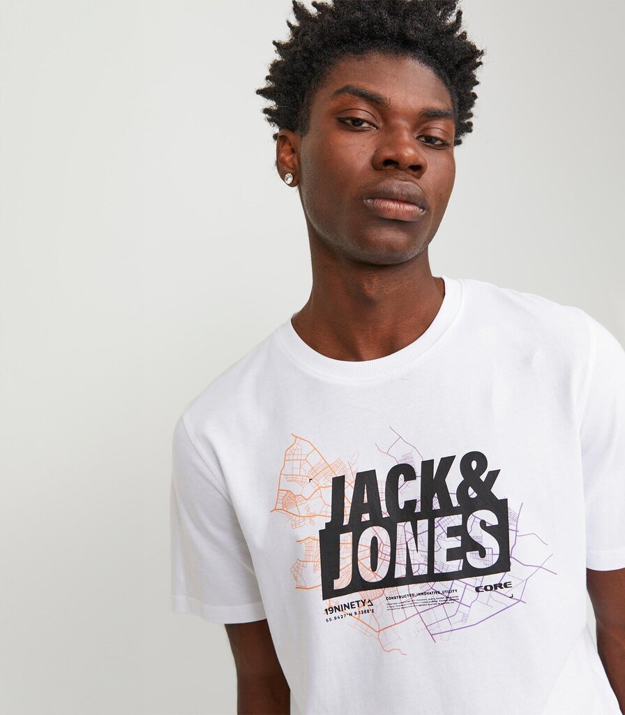 Jack & Jones meeste T-särk 12252376*04, valge hind ja info | T-särgid meestele | hansapost.ee