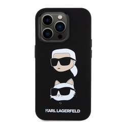 Karl Lagerfeld Liquid Silicone Karl and Choupette Heads Case for iPhone 15 Plus Black цена и информация | Чехлы для телефонов | hansapost.ee