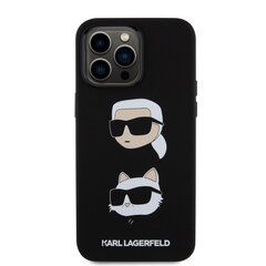 Karl Lagerfeld Liquid Silicone Karl and Choupette Heads Case for iPhone 15 Black цена и информация | Чехлы для телефонов | hansapost.ee