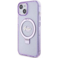 Guess IML Ring Stand Glitter MagSafe Case for iPhone 15 Plus Transparent цена и информация | Чехлы для телефонов | hansapost.ee