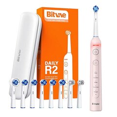 Bitvae Звуковая зубная щетка с набором насадок и дорожным футляром Bitvae R2 (розовый) цена и информация | Электрические зубные щетки | hansapost.ee