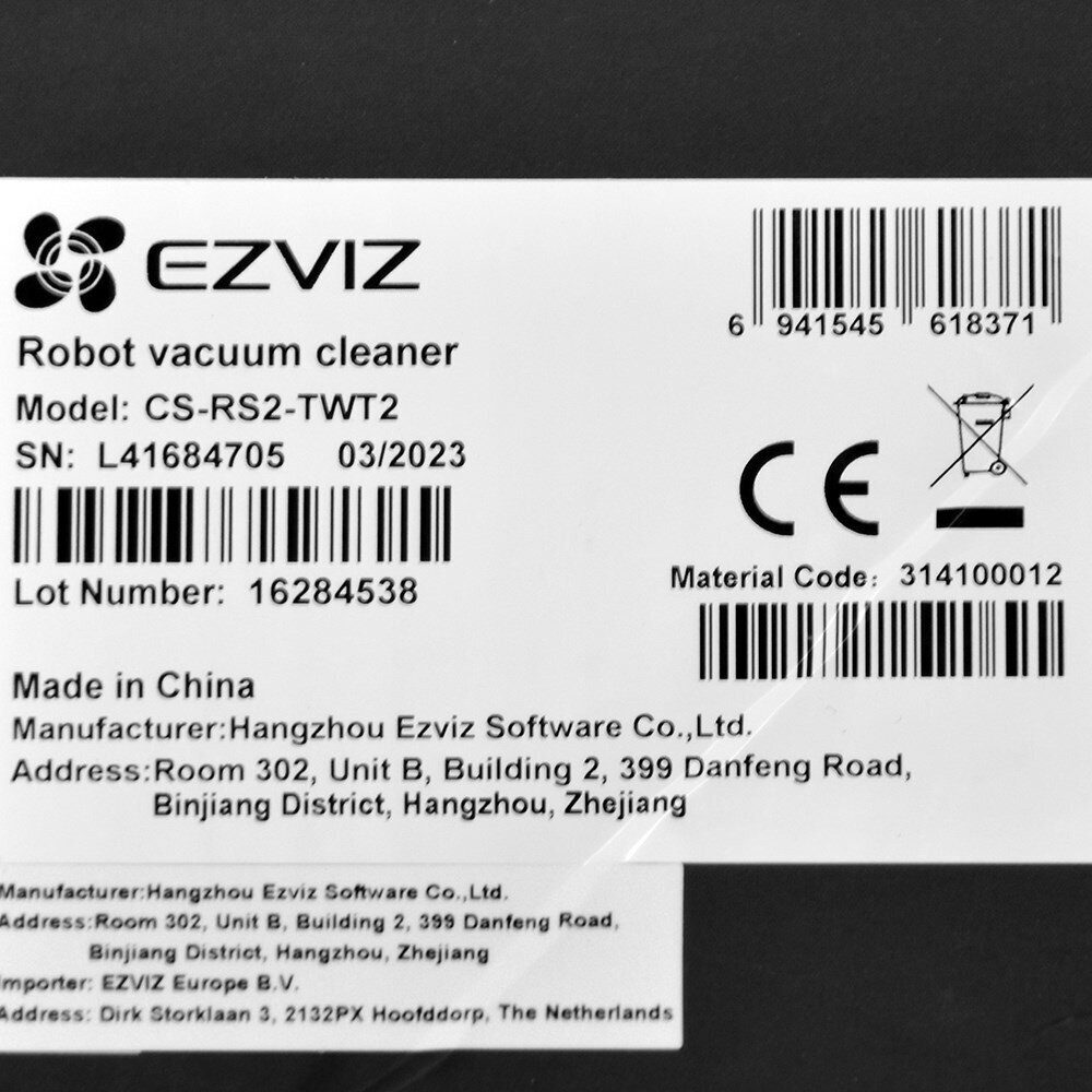 Ezviz CS-RS2-TWT2 цена и информация | Robottolmuimejad | hansapost.ee