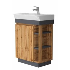 Тумба для ванной комнаты с умывальником Euroliux, коричневый/белый цена и информация | Шкафчики для ванной | hansapost.ee