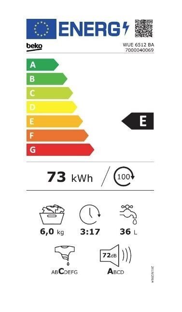 Beko WUE 6512 DBA price and information | Pesumasinad | hansapost.ee