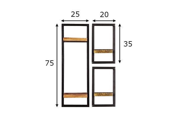 3-osaline seinariiul Sidney, must/pruun hind ja info | Riiulid | hansapost.ee