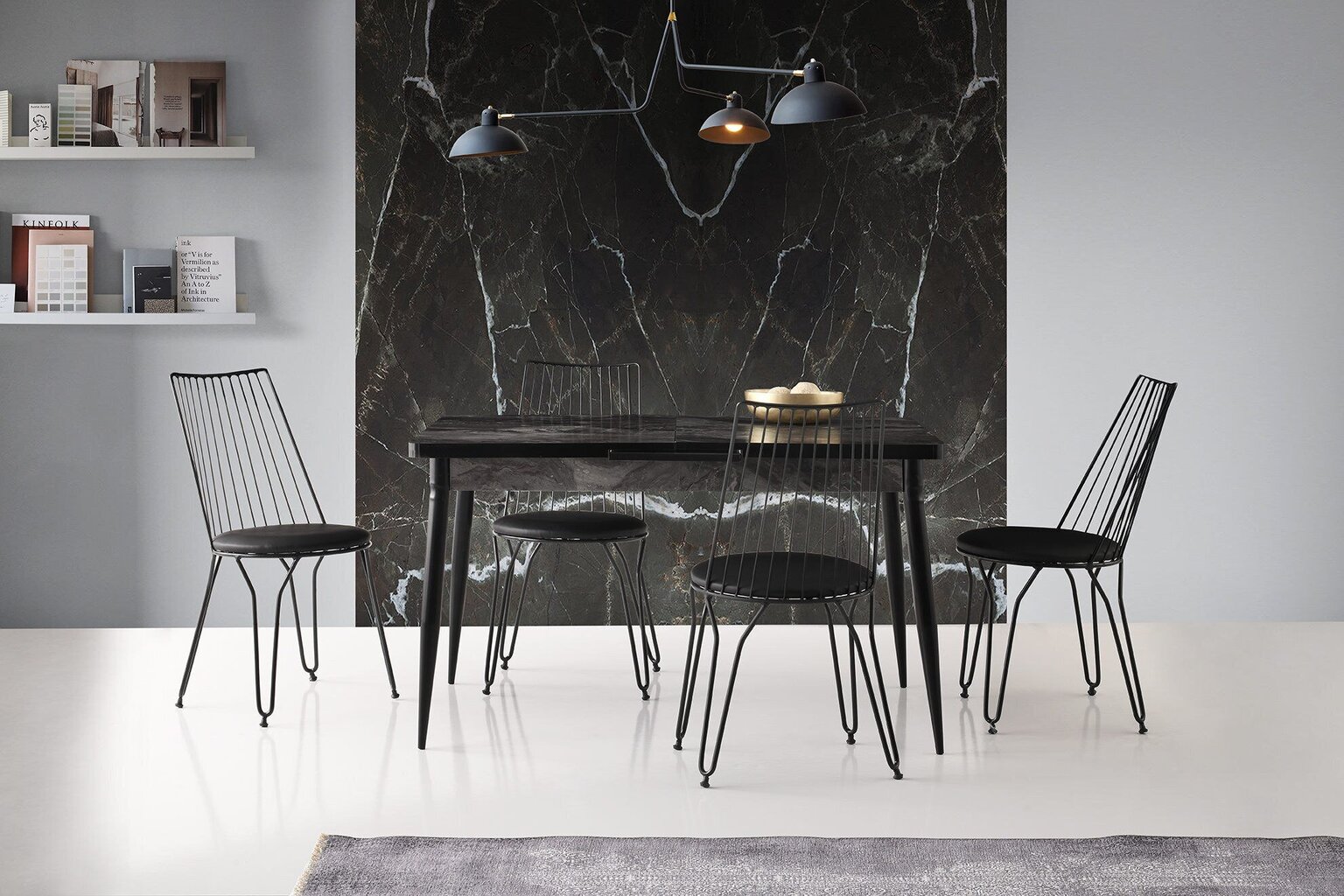 2 tooliga komplekt Kalune Design Ada 276 V2, must цена и информация | Köögitoolid, söögitoolid | hansapost.ee