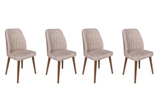комплект из 4 стульев Kalune Design Alfa 465 V4, бежевый/коричневый цена и информация | Стулья для кухни и столовой | hansapost.ee