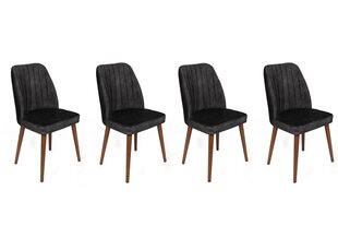 комплект из 4 стульев Kalune Design Alfa 467 V4, черный/коричневый цена и информация | Стулья для кухни и столовой | hansapost.ee