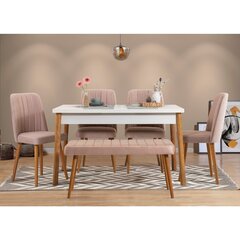 обеденный комплект из 6 предметов Asir Costa 0900 2 AB, белый/розовый цена и информация | Комплекты мебели для столовой | hansapost.ee