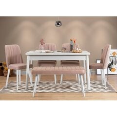 обеденный комплект из 6 предметов Asir Costa 0900 2 B, белый/розовый цена и информация | Комплекты мебели для столовой | hansapost.ee