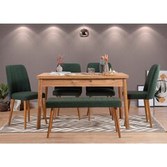 обеденный комплект из 6 предметов Asir Costa Atlantic, коричневый/зеленый цена и информация | Комплекты мебели для столовой | hansapost.ee
