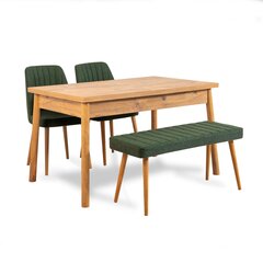 обеденный комплект из 4-х частей Asir Costa Atlantice, коричневый/зеленый цена и информация | Комплекты мебели для столовой | hansapost.ee