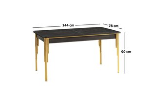 Обеденный стол Asir Damla 1101, черный/золотой цена и информация | Кухонные и обеденные столы | hansapost.ee