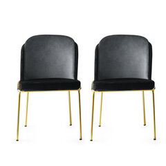 комплект из 2 стульев Kalune Design Dore 103 V2, черный/золотой цена и информация | Стулья для кухни и столовой | hansapost.ee