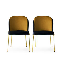 комплект из 2 стульев Kalune Design Dore 106 V2, черный/желтый цена и информация | Стулья для кухни и столовой | hansapost.ee