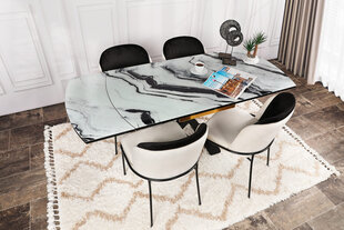 2-tooliline komplekt Kalune Design Dore 145 V2, must/valge hind ja info | Köögitoolid, söögitoolid | hansapost.ee