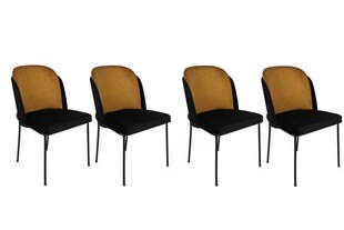 Komplektis 4 tooli Kalune Design Dore 142 V4, must/kollane hind ja info | Köögitoolid, söögitoolid | hansapost.ee