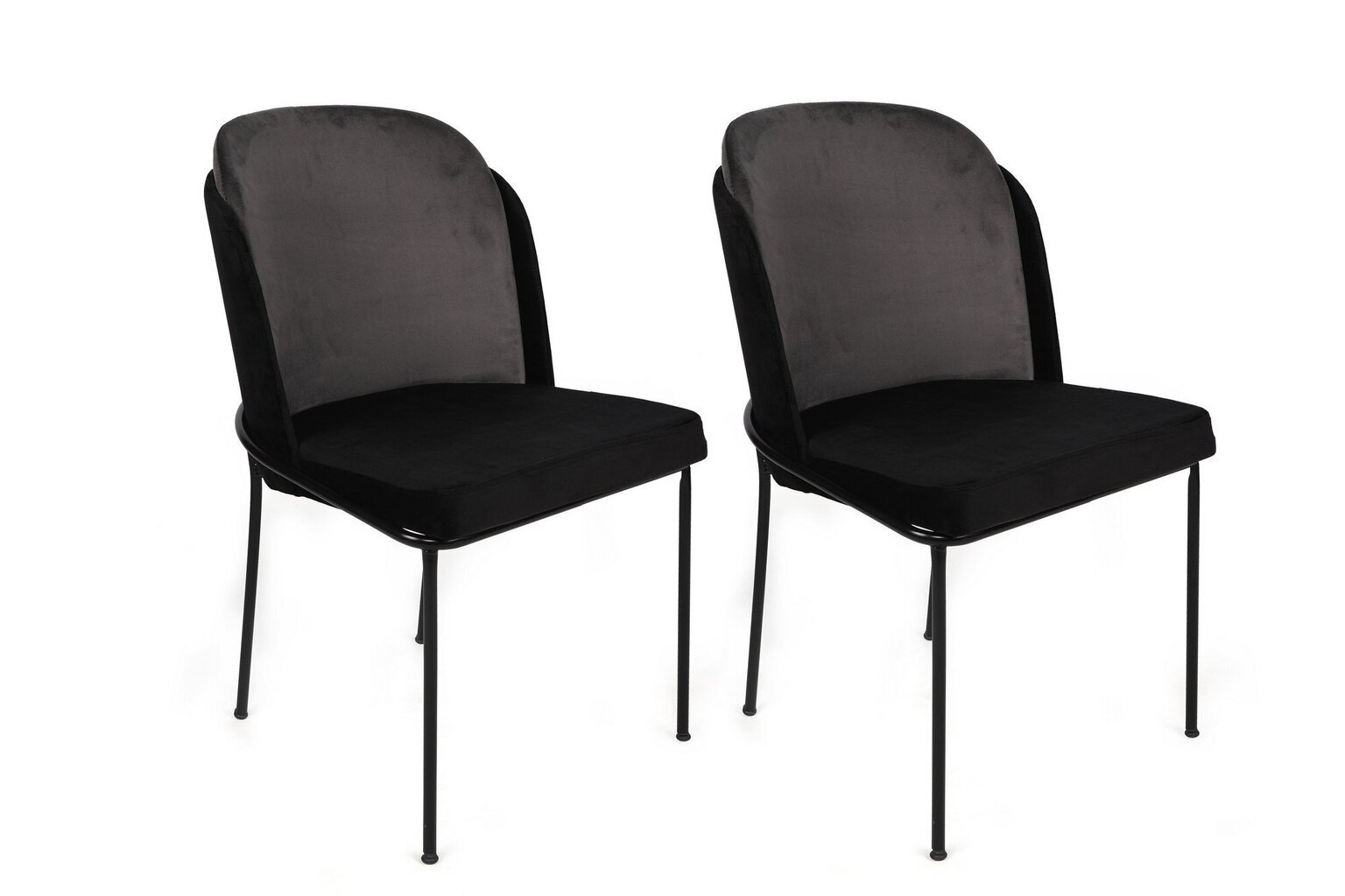 2-tooliline komplekt Kalune Design Dore 150 V2, must/halli värvi цена и информация | Köögitoolid, söögitoolid | hansapost.ee