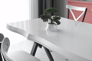 Обеденный стол Asir Efor 1411, белый/черный цена и информация | Кухонные и обеденные столы | hansapost.ee