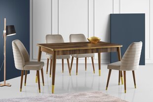 Обеденный стол Asir Flora - 1112, коричневый/золотой цена и информация | Кухонные и обеденные столы | hansapost.ee