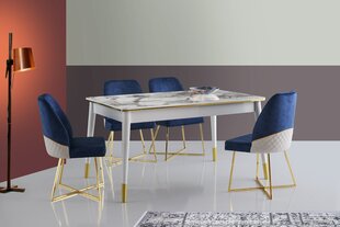 Обеденный стол Asir Flora - 1113, белый/золотой цена и информация | Кухонные и обеденные столы | hansapost.ee