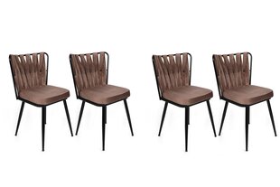 4 tooli komplekt Kalune Design Kusakli 233 V4, pruun/must цена и информация | Стулья для кухни и столовой | hansapost.ee