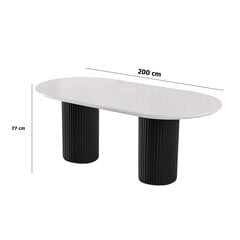 Обеденный стол Asir LI - 932, черный/белый цена и информация | Кухонные и обеденные столы | hansapost.ee
