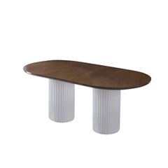 Обеденный стол Asir LI - 931, коричневый/белый цена и информация | Кухонные и обеденные столы | hansapost.ee