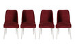 4 tooliga komplekt Kalune Design Nova 081 V4, punane цена и информация | Köögitoolid, söögitoolid | hansapost.ee
