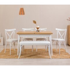 обеденный комплект из 6 предметов Asir Oliver Açl.White Karina, белый/коричневый цена и информация | Комплекты мебели для столовой | hansapost.ee