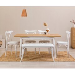 обеденный комплект из 6 предметов Asir Oliver Açl.White Karina, белый/коричневый цена и информация | Комплекты мебели для столовой | hansapost.ee