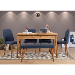 обеденный комплект из 6 предметов Asir Santiago Atlantic, коричневый/синий цена и информация | Комплекты мебели для столовой | hansapost.ee