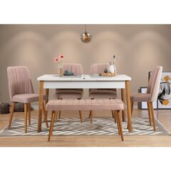 обеденный комплект из 6 предметов Asir Santiago Atlantic, белый/розовый цена и информация | Комплекты мебели для столовой | hansapost.ee
