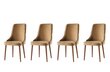 Komplektis 4 tooli Kalune Design Seyhan, pruun hind ja info | Köögitoolid, söögitoolid | hansapost.ee