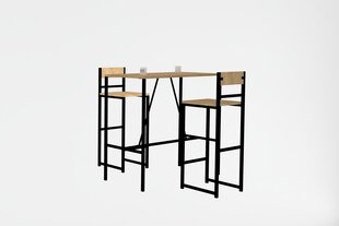 обеденный комплект из 3 предметов Asir Tibet, коричневый/черный цена и информация | Комплекты мебели для столовой | hansapost.ee