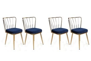 комплект из 4 стульев Kalune Design Yildiz 924 V4, синий цена и информация | Стулья для кухни и столовой | hansapost.ee