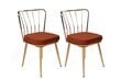 2 tooliga komplekt Kalune Design Yildiz 925 V2, oranž/kuldne hind ja info | Köögitoolid, söögitoolid | hansapost.ee