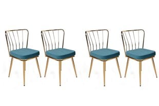 комплект из 4 стульев Kalune Design Yildiz 929 V4, синий цена и информация | Стулья для кухни и столовой | hansapost.ee