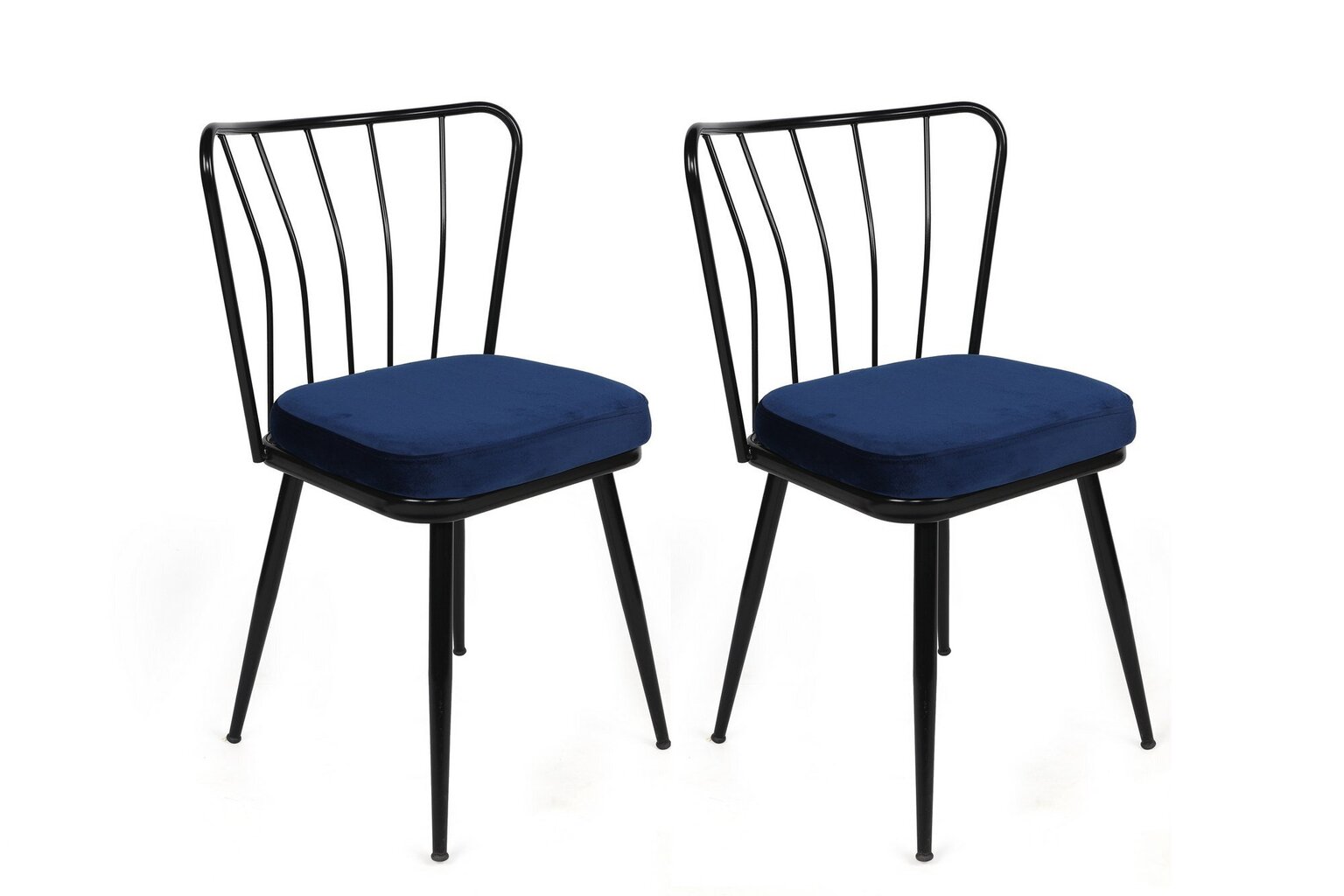 2-tooliline komplekt Kalune Design Yildiz 944 V2, sinine/must цена и информация | Köögitoolid, söögitoolid | hansapost.ee