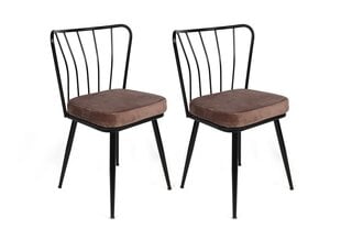 2 tooliga komplekt Kalune Design Yildiz 947 V2, pruun/must hind ja info | Köögitoolid, söögitoolid | hansapost.ee