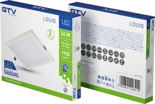 Lamp, LED, 24W, 1920Lm, 4000K, z/a, IP54, kandiline, valge цена и информация | Монтируемые светильники, светодиодные панели | hansapost.ee