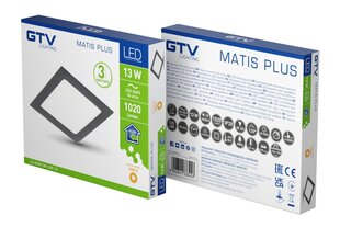 Светильник LED MATIS PLUS, 13W, черный, 3000K, 1020lm, IP20 цена и информация | Монтируемые светильники, светодиодные панели | hansapost.ee