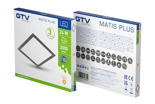 Светильник LED MATIS PLUS, 24W, черный, 3000K, 2000lm, IP20 цена и информация | Монтируемые светильники, светодиодные панели | hansapost.ee