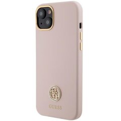 Guess Liquid Silicone 4G Strass Metal Logo Case for iPhone 15 Pink цена и информация | Чехлы для телефонов | hansapost.ee