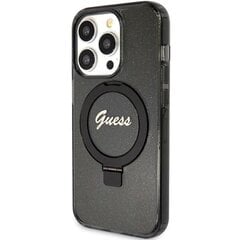 Guess IML Ring Stand Glitter MagSafe Case for iPhone 15 Pro Black цена и информация | Чехлы для телефонов | hansapost.ee