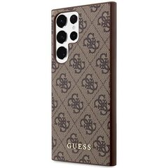 Guess GUHCS23LG4GFBR S23 Ultra S918 brązowy|brown hard case 4G Metal Gold Logo цена и информация | Чехлы для телефонов | hansapost.ee